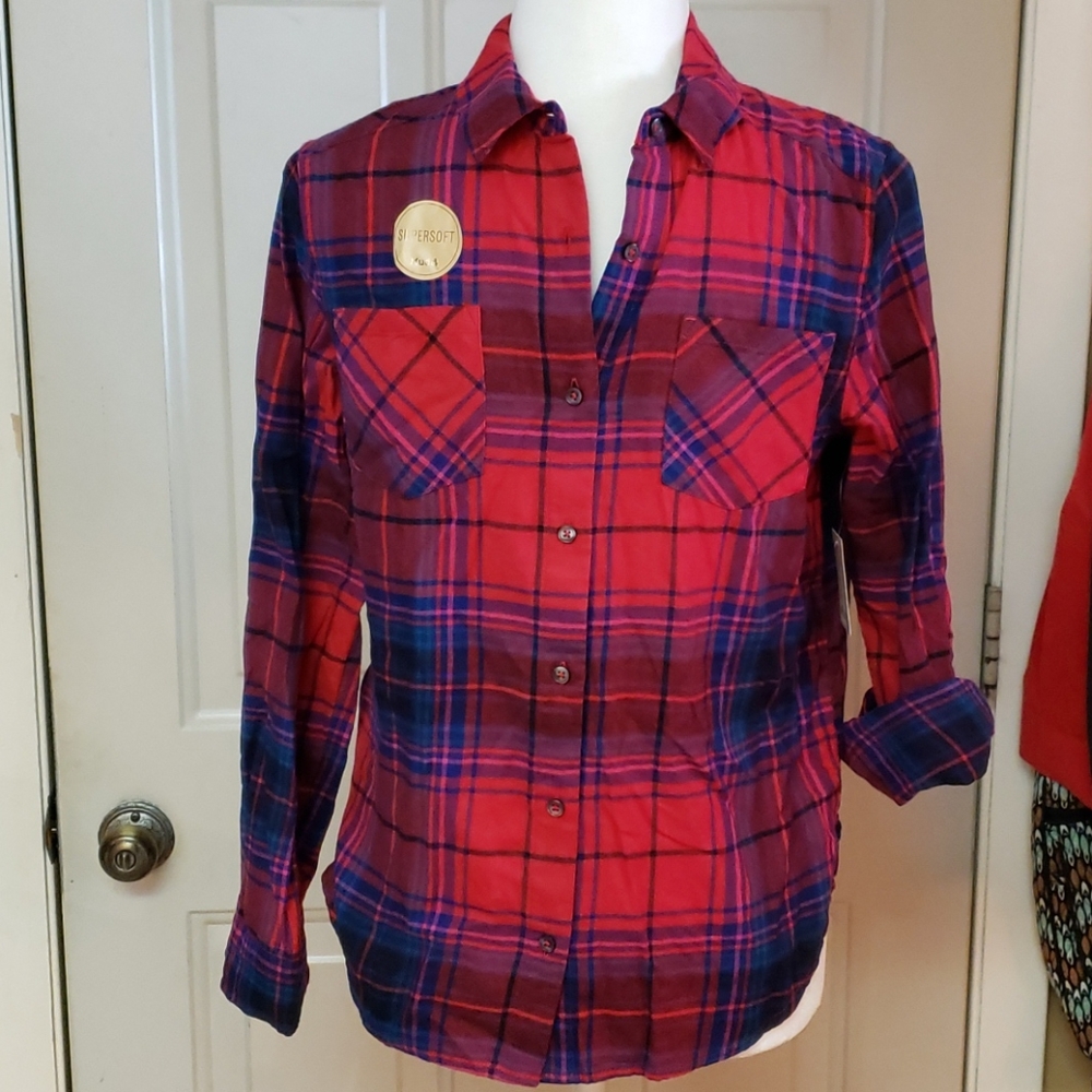 NWT! MUDD button down flannel, size 16